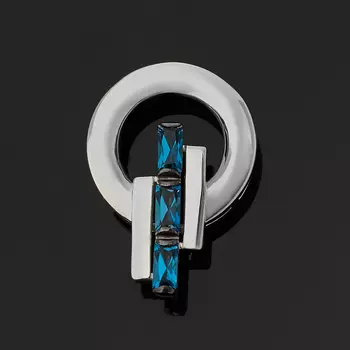 Кулон топаз лондон (серебро 925 пр. родир. бел., родир. черн.) огранка