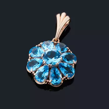 Кулон топаз swiss огранка (серебро 925 пр., позолота)