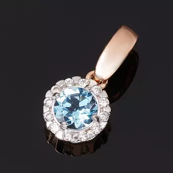 Кулон топаз swiss (серебро 925 пр. позолота) огранка