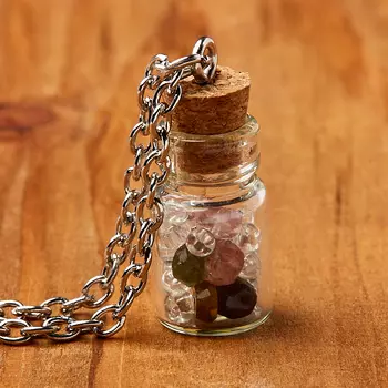 Кулон турмалин (биж. сплав) бутылочка 2,5 см