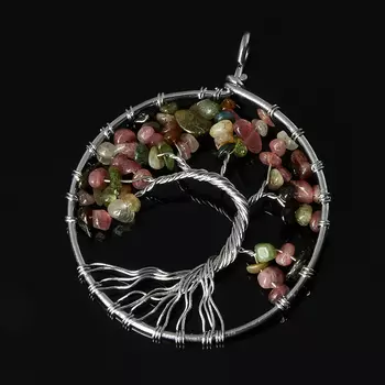 Кулон турмалин (биж. сплав) круг 6 см