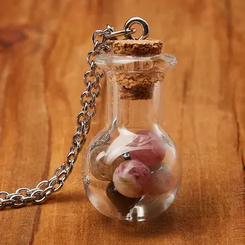 Кулон турмалин (биж. сплав, сталь хир.) бутылочка 3 см