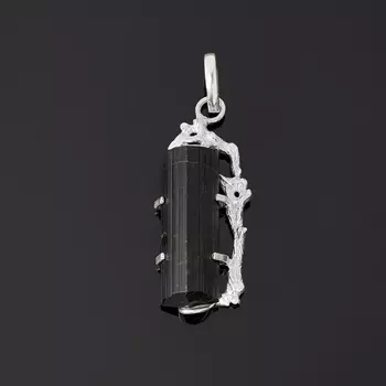 Кулон турмалин черный (шерл) (серебро 925 пр.)
