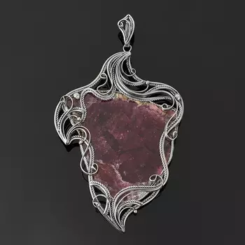 Кулон турмалин розовый (рубеллит) (нейзильбер)
