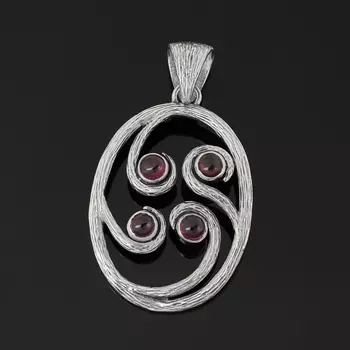 Кулон турмалин розовый (рубеллит) (серебро 925 пр. оксидир.) овал