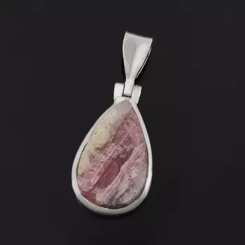 Кулон турмалин розовый (рубеллит) (серебро 925 пр.) капля