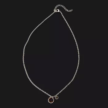 Кулон турмалин желтый (дравит), коричневый (дравит) (биж. сплав, сталь хир.) огранка