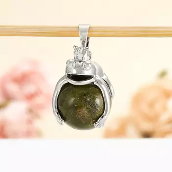 Кулон унакит лягушка 3 см