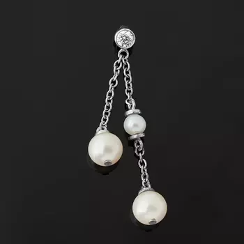 Кулон жемчуг белый (серебро 925 пр.)