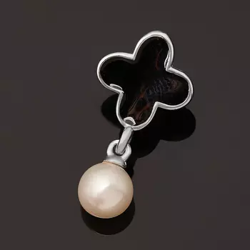 Кулон жемчуг белый (серебро 925 пр. эмаль)