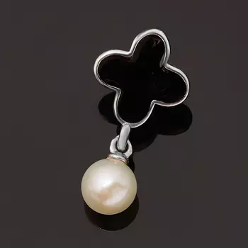 Кулон жемчуг белый (серебро 925 пр. эмаль)