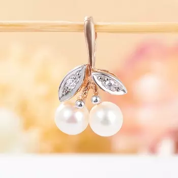 Кулон жемчуг белый (серебро 925 пр. позолота)