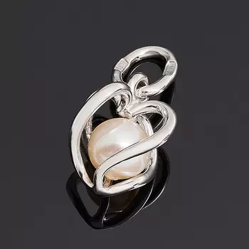 Кулон жемчуг белый (серебро 925 пр. родир. бел.)