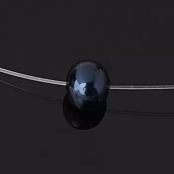 Кулон жемчуг черный (биж. сплав) на леске