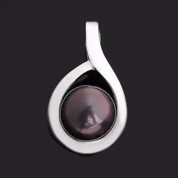 Кулон жемчуг черный (серебро 925 пр. родир. бел.)