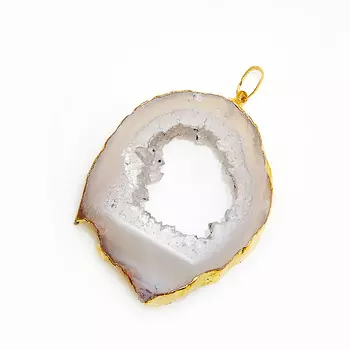 Кулон жеода агат (биж. сплав) 4-6 см