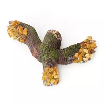 Магнит сова янтарь 9 см