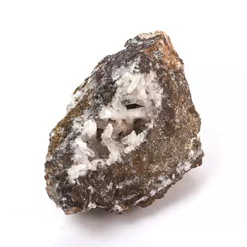 Образец микс горный хрусталь, гранат, кварц L (12-16 см)