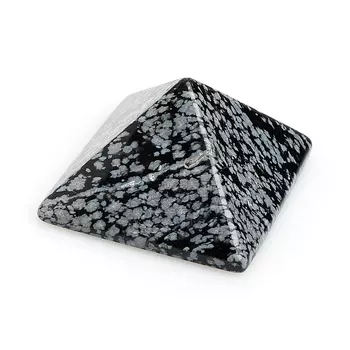 Пирамида обсидиан снежный 4 см