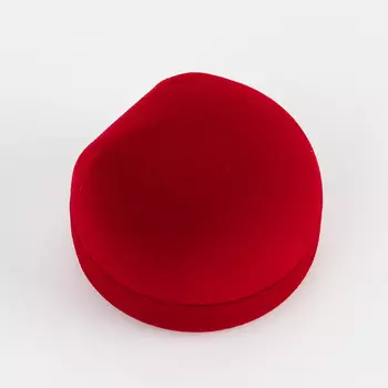 Подарочная упаковка (флок) под кольцо (футляр) (красный) 50х50х35 мм