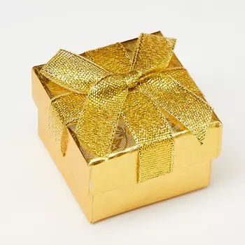 Подарочная упаковка (картон) под кольцо (коробка) (желтый) 45х45х30 мм