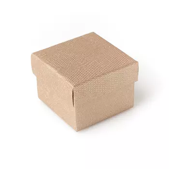 Подарочная упаковка (картон) под кольцо/серьги (коробка) (бежевый) 50х50х35 мм