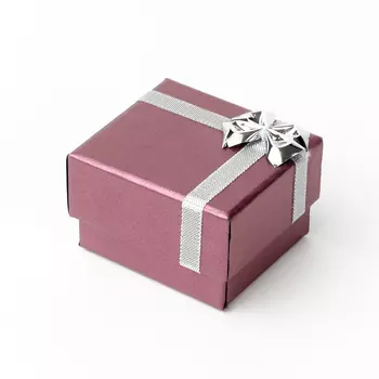 Подарочная упаковка (картон) под кольцо/серьги (коробка) (фиолетовый) 50х45х40 мм