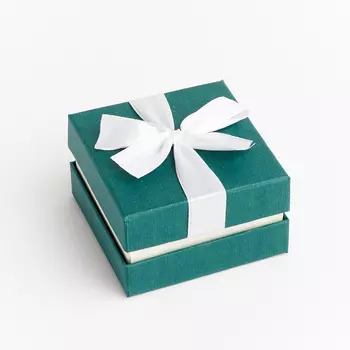 Подарочная упаковка (картон, текстиль) под комплект (кольцо, серьги, кулон) (коробка) (микс) 60х60х35 мм