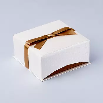 Подарочная упаковка (картон) универсальная (коробка) (бежевый) 100х100х40 мм