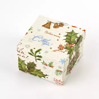 Подарочная упаковка (картон) универсальная (коробка) (микс) 100х100х70 мм