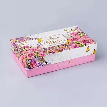 Подарочная упаковка (картон) универсальная (коробка) (микс) 165х95х45 мм