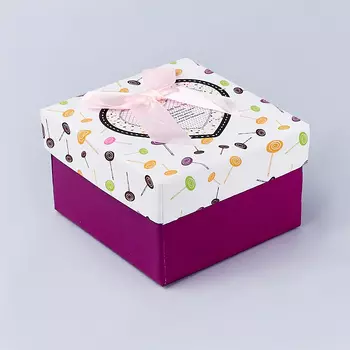 Подарочная упаковка (картон) универсальная (коробка) (микс) 90х85х55 мм