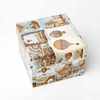 Подарочная упаковка (картон) универсальная (коробка) (микс) 120х120х90 мм