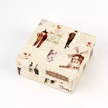 Подарочная упаковка (картон) универсальная (коробка) (микс) 155х155х65 мм