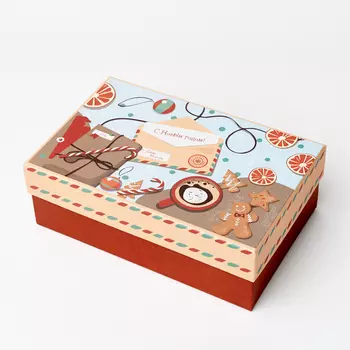 Подарочная упаковка (картон) универсальная (коробка) (микс) 190х120х65 мм