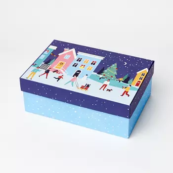 Подарочная упаковка (картон) универсальная (коробка) (микс) 210х140х80 мм