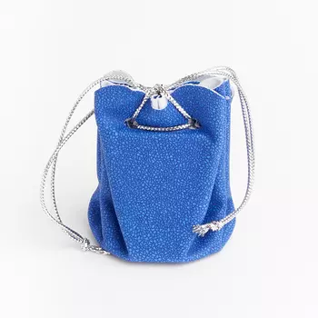 Подарочная упаковка (кожа иск.) универсальная (мешочек объемный) (синий) 65х45х45 мм