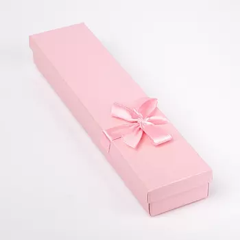 Подарочная упаковка под браслет/цепь (футляр) (розовый) 200х40х25 мм