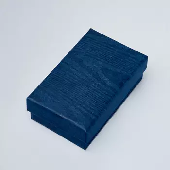 Подарочная упаковка под комплект (кольцо, серьги) (коробка) (синий) 80х50х25 мм