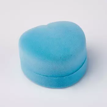 Подарочная упаковка (текстиль) под кольцо/серьги (футляр) (голубой) 50х45 мм