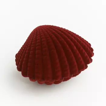 Подарочная упаковка (текстиль) под кольцо/серьги (футляр) (бордовый) 60х50х40 мм