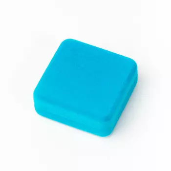 Подарочная упаковка (текстиль) под серьги/кулон (футляр) (бирюзовый) 40х40х15 мм