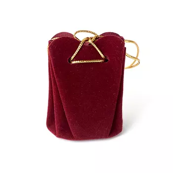 Подарочная упаковка (текстиль) универсальная (мешочек объемный) (бордовый) 60х45х45 мм