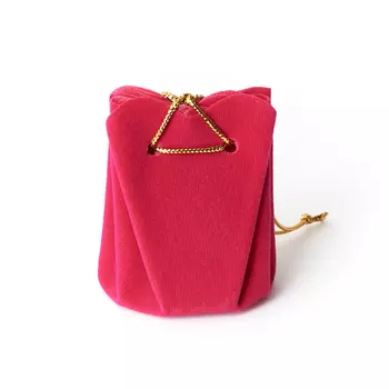 Подарочная упаковка (текстиль) универсальная (мешочек объемный) (фуксия) 60х45х45 мм