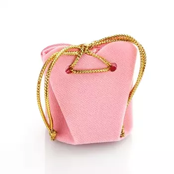 Подарочная упаковка (текстиль) универсальная (мешочек объемный) (розовый) 35х35х40 мм