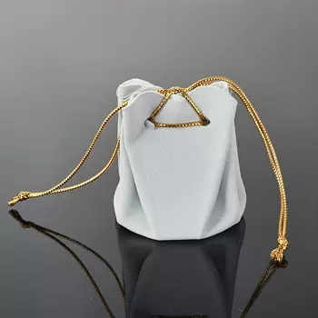 Подарочная упаковка (текстиль) универсальная (мешочек объемный) (серый) 65х45х45 мм