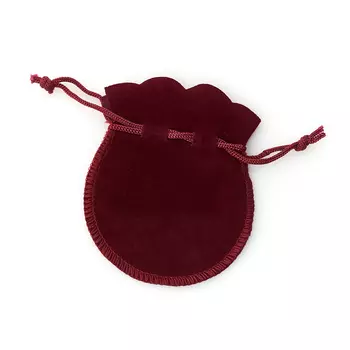 Подарочная упаковка (текстиль) универсальная (мешочек плоский) (бордовый) 90х70 мм