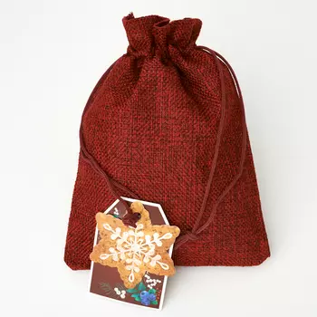 Подарочная упаковка (текстиль) универсальная (мешочек плоский) (красный) 125х180 мм