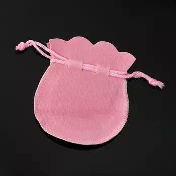 Подарочная упаковка (текстиль) универсальная (мешочек плоский) (розовый) 90х70 мм