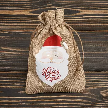 Подарочная упаковка универсальная (мешочек плоский) (текстиль) (микс) 130х90 мм